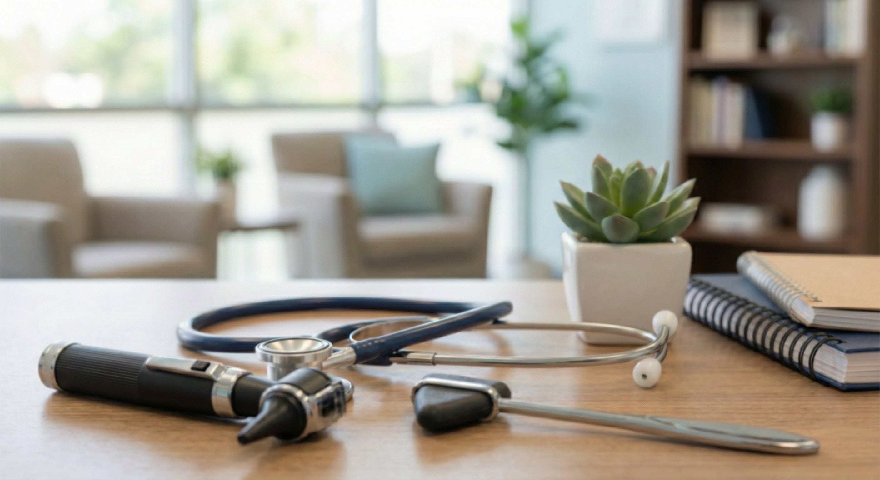 Stethoscope on desk